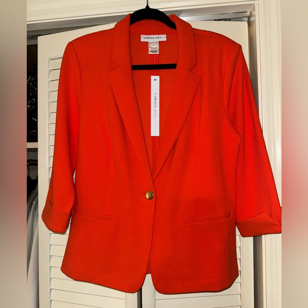 NWT Orange Stretchy Blazer Sports Coat